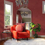 Dark Red Peel and Stick Wallpaper Textured Embossed Floral Contact Paper Peel - Image 5