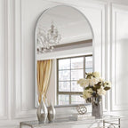 30" x 40" Silver Arched Mirror, Large Arch Bathroom Vanity and Wall Decor Mirror by Minuover