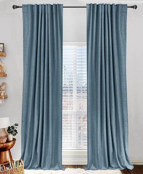 100% Blackout Shield Linen Blackout Curtains by 100BlackoutShield