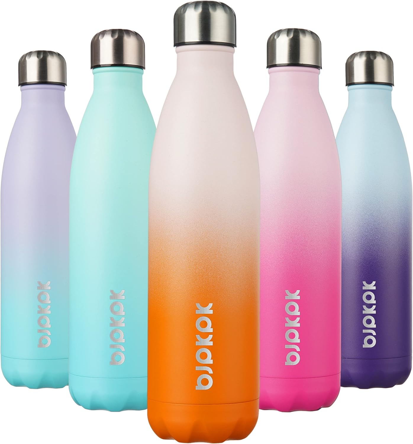 BJPKPK 25oz Insulated Stainless Steel Water Bottles,Sports Water Bottles Keep Cold for 24 Hours and Hot for 12 Hours,Coral