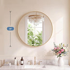 DUMOS 20-Inch Round Wall Mirror, Bathroom Wall Circle Mirror - Image 2