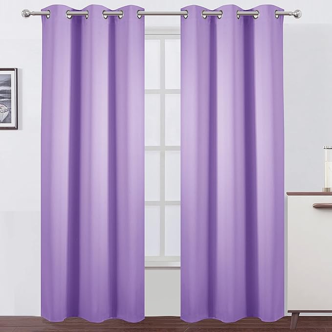 LEMOMO Blackout Curtains 42 x 84 inch/Lavender Curtains Set of 2 Panels/Thermal by Lemomo