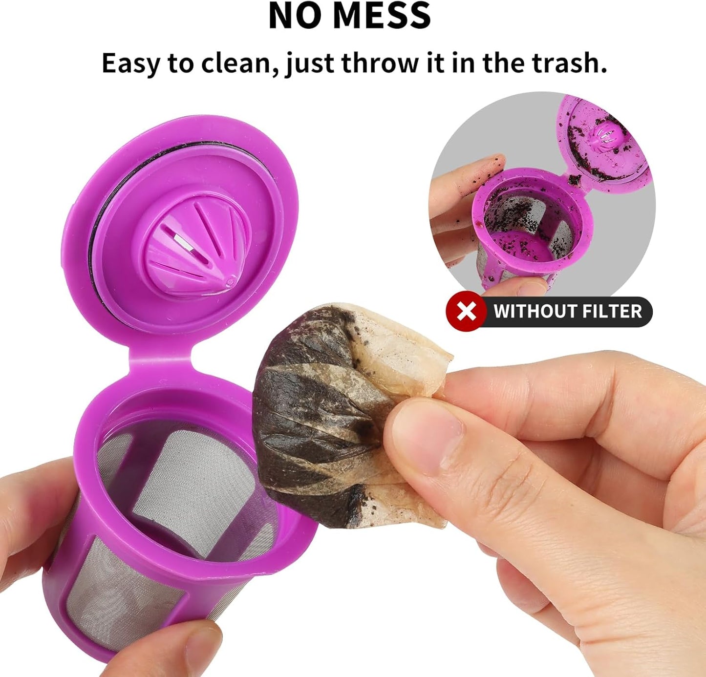 200 Count Fanativita K Cup Filters Disposable with Genius Lid Design, Fit All Reusable K Cups for Keurig (Unbleached)