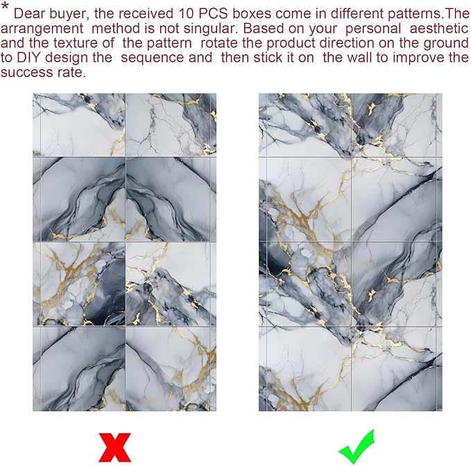 22pcs Marble Peel and Stick Waterproof Wall Panels, Heat-Resistant Backsplash - Image 7