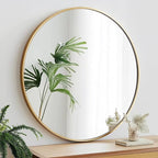 Oruii Gold Round Mirror 30 inch, Large Golden Circle Mirror Metal Frame - Image 8