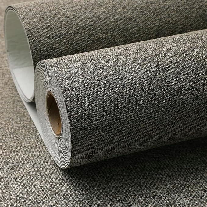 SHUFA Blended Brown Cotton-Like Textured Grasscloth Wallpaper Matte Thick Real - Image 2