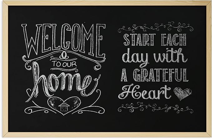 U Brands Chalkboard, Birch Wood Frame, Wall Mountable, Dry Erase Board by UBrands