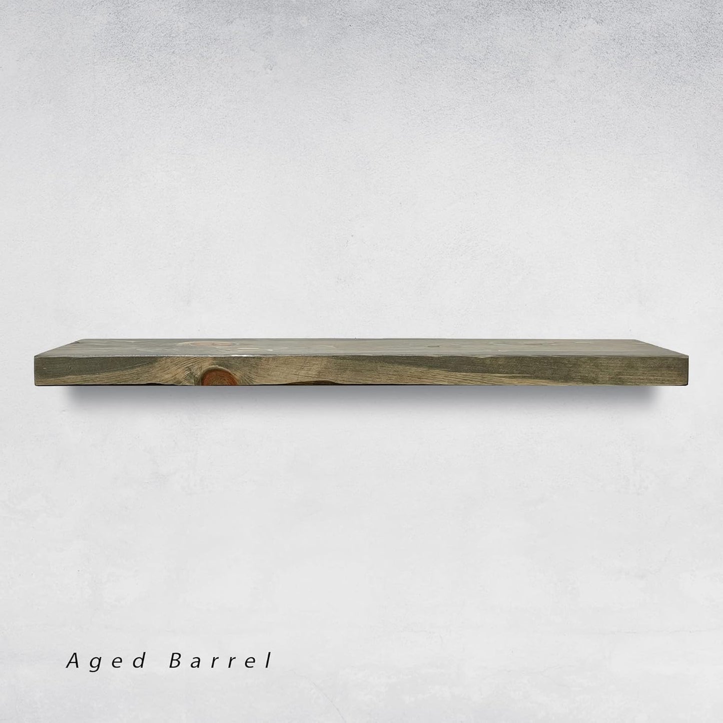 URBANDI, Rustic Floating Shelves, Set of 2, Hidden Bracket, Solid Wood, Heavy Duty, Wall Mounted Shelves, (Grey, 12Wx6D)