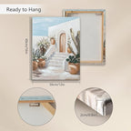 Hand-Painted Trendy blue Canvas Wall Art Pastel Preppy mediterranean Painting - Image 8