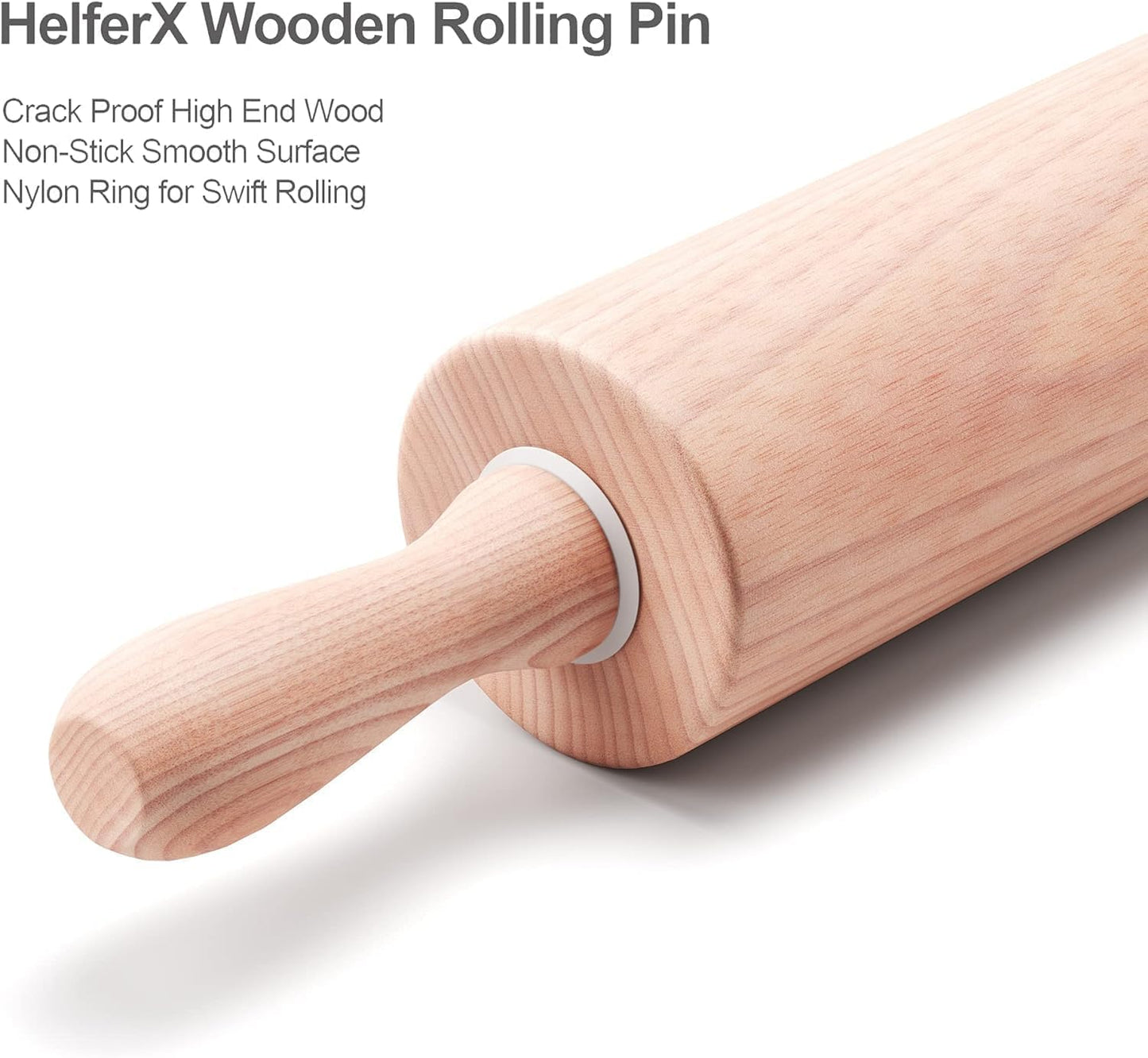 9-Inch Wooden Rolling Pin for Baking, Pastry, Fondant, and Children's Baking