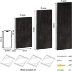 YGEOMER Floating Shelves for Wall, Different Sizes Black Wall Shelves for - Image 2