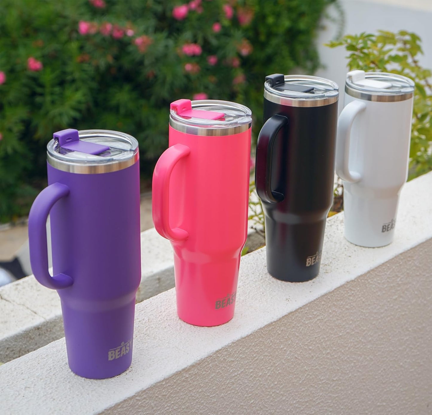 Beast 42 oz Tumbler Stainless Steel Vacuum Insulated Coffee Ice Cup Double Wall Travel Flask (Deep Purple)