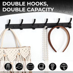 Dntorx Coat Rack Wall Mount, 2 Pack Coat Hooks Hanger Wall Double Hook Rack - Image 4