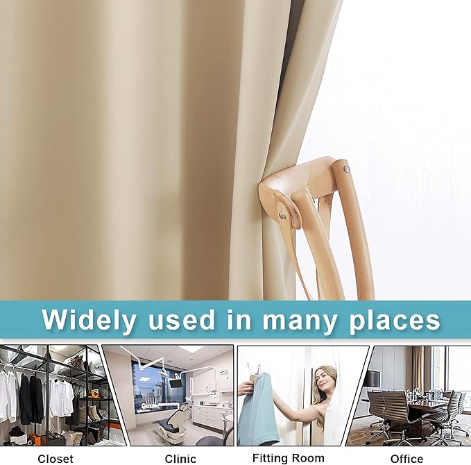 RYB HOME Blackout Room Divider Curtains Thermal Insulated Energy Efficiency - Image 4