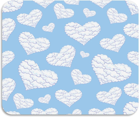 Valentine's Day Heart Blue Dish Drying Mat for Kitchen Counter, 23.6"x19.7" Coffee Bar, Super Absorbent Dish Drying Pad with Non-slip Rubber Backed, Quick Drying Mat for Coffee Machine