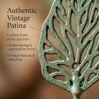 The Bridge Collection Leaf Wall Hook Cast Iron – Verdigris Green Botanical Coat - Image 5