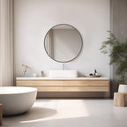 DUMOS Black Circle Mirror for Wall 24.02 inch, Bathroom Round Mirror for Over - Image 5