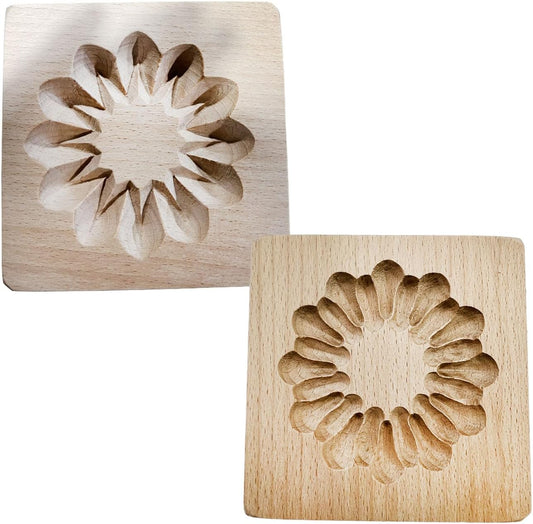 Wooden Cookie Biscuit Mold, 3D Baking Mold, Embossing Craft Decorating Baking Tool, Suitable for Halloween Thanksgiving Christmas Kitchen DIY (Cookies-C-2PCS)