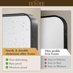 TETOTE Black Framed Bathroom Mirror, 24 x 32 Inch Matte Metal Frame Vanity - Image 3