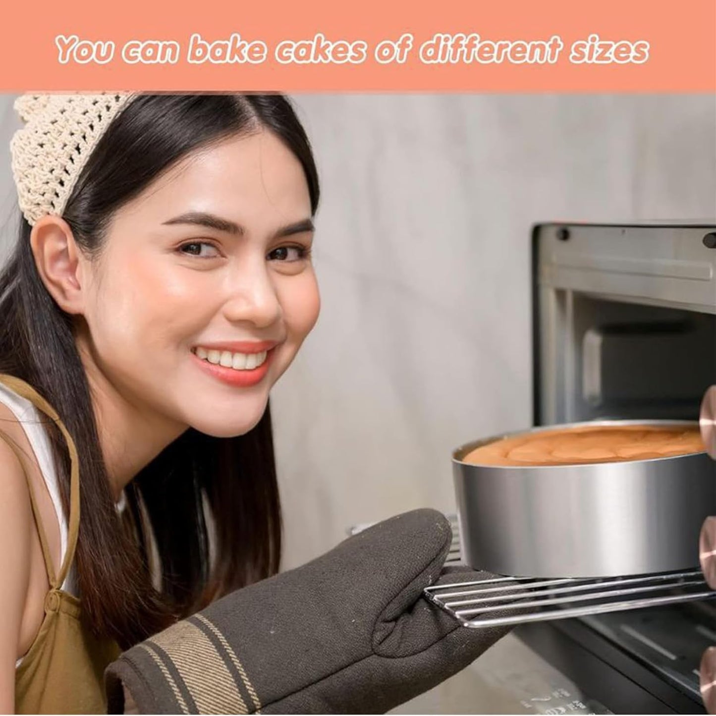 HcirjhieCake Mold-Cake Ring-Adjustable Round Stainless Steel 6 to 12 Inch Cake Mold - Stainless Steel 3 inch Dessert Mousse Molds withCake Baking Supplies（2-piece set）