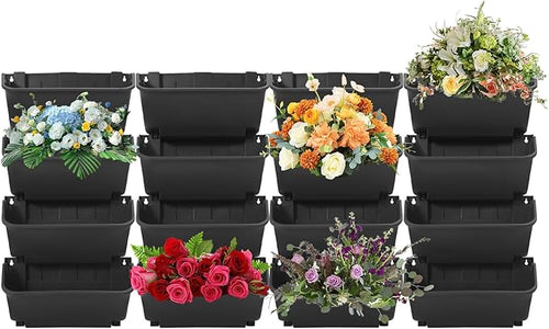 16 Pack Vertical Garden Planter, 13 inch Wall Mounted Planter by kunghei