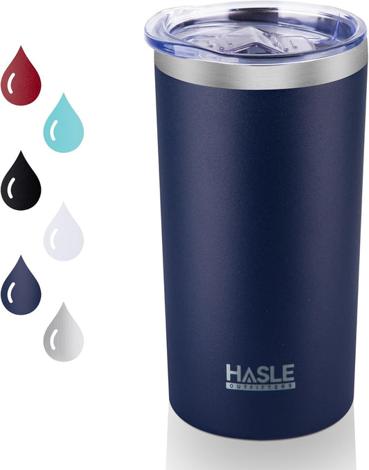 HASLE OUTFITTERS 12 oz Skinny Tumbler, Stainless Steel Insulated Slim Tumbler with Lid, Reusable Double Wall Travel Coffee Mug, Durable Powder Coated Travel Water Cup(Navy,1)