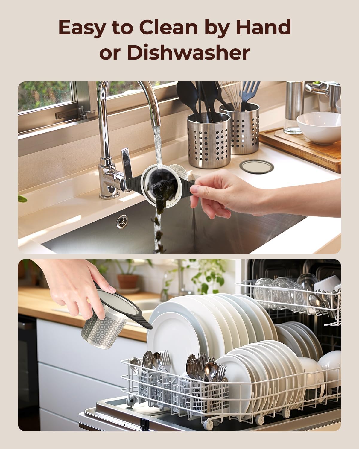 Reinmoson Extra Fine Mesh Tea Strainers & Filters for Loose Tea Single Cup, 304 Stainless Steel and Food Grade Silicone Loose Leaf Tea Steeper for Black Tea, Coffee, Rooibos, etc