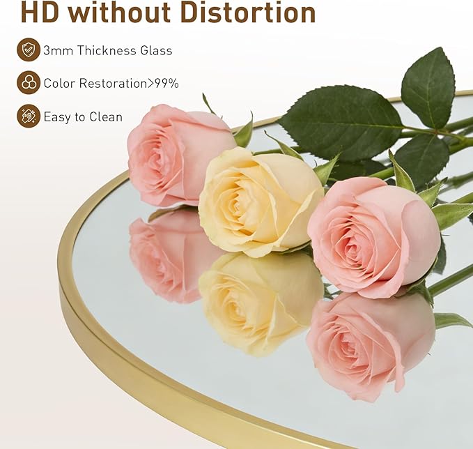 NEWBULIG Round Bathroom Mirror for Over Sink, 24 Inch Wall Mount Vanity Circle - Image 7