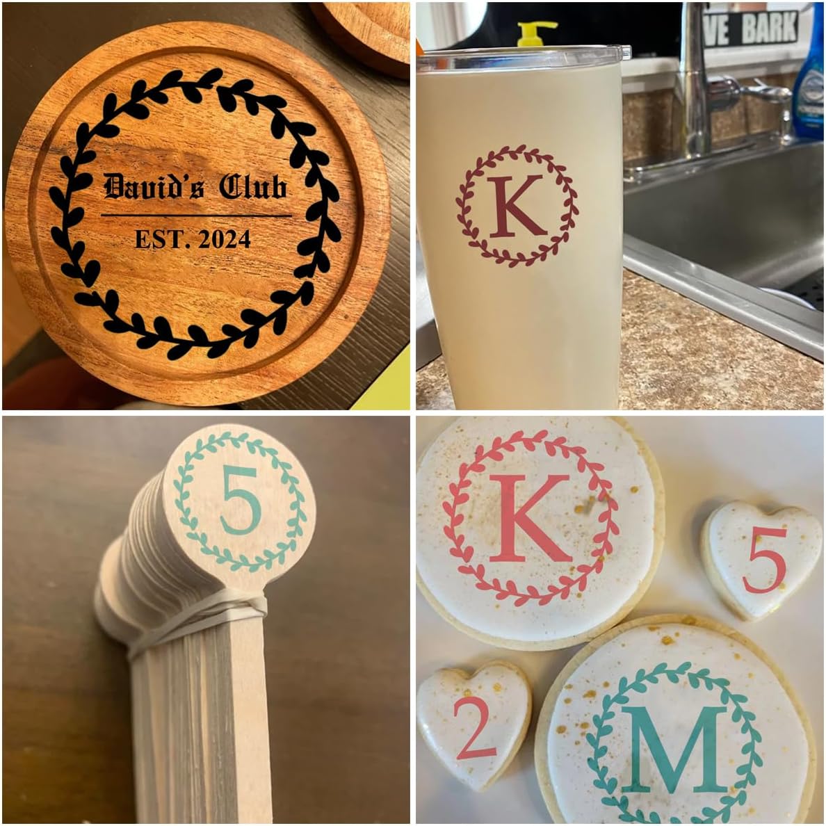 Letter Stencils for Coffee Cookie Decorating - 42 Pack Alphabet Letter and Number Stencil Templates for Cakes Cookies Airbrush, Reusable Stencils for Wood Crafts Painting & Coffee Cookie Baking