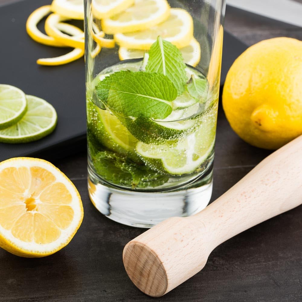 Restaurantware Bar Lux 9.75 Inch Cocktail Muddler 1 Break-Resistant Drink Muddler - Streamlined Design Durable Natural Wood Bar Muddler Crush Herbs Spices And Berries