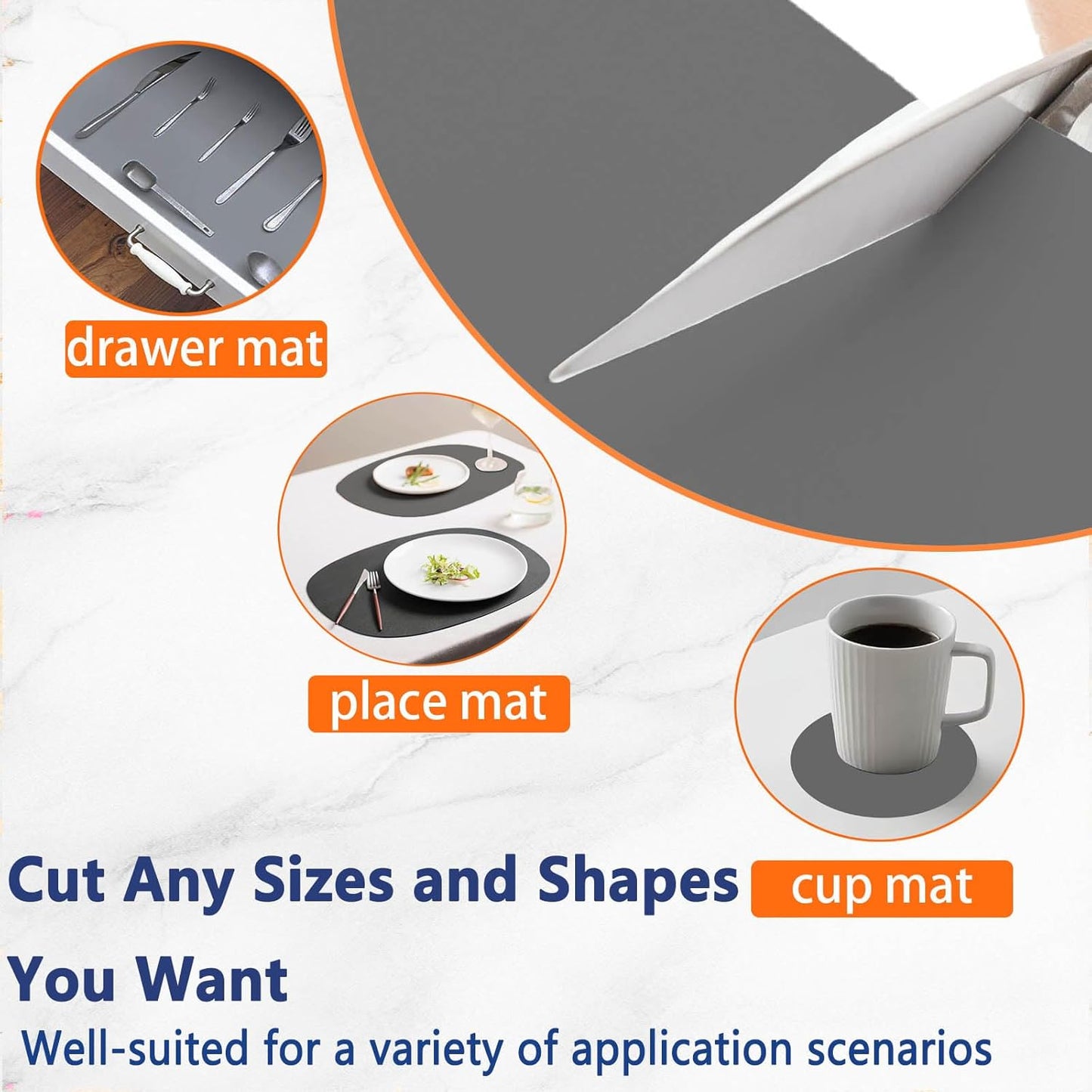 2Pack Large Silicone Mats for Kitchen Counter, 48''x24''(120cmx60cm) Heat Resistant Mat for Kitchen Island, Waterproof Multipurpose Countertop Protector, Semitransparent