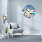 Coastal Glass Battery Wall Clock 24 Inch Blue Extra Large Clocks - Image 4