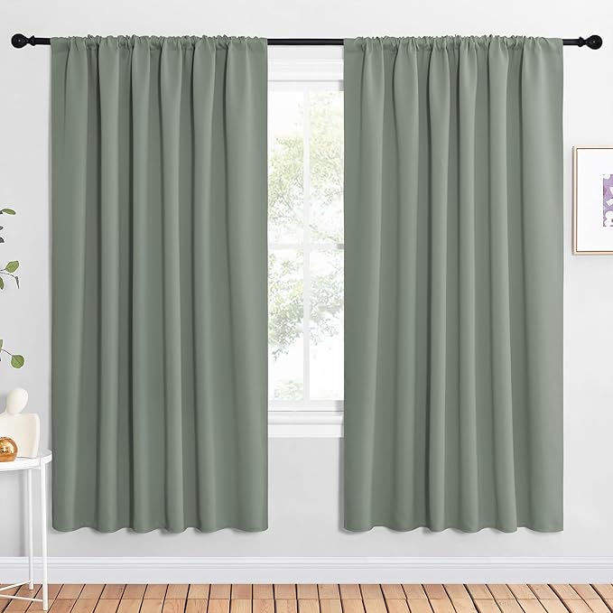 NICETOWN 2 Panels Blackout Curtains, Rod Pocket Window Curtains Room Darkning by NICETOWN