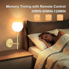 Wood Grain Battery Operated Wall Sconces Set of 2, Rechargeable Wireless Wall - Image 5