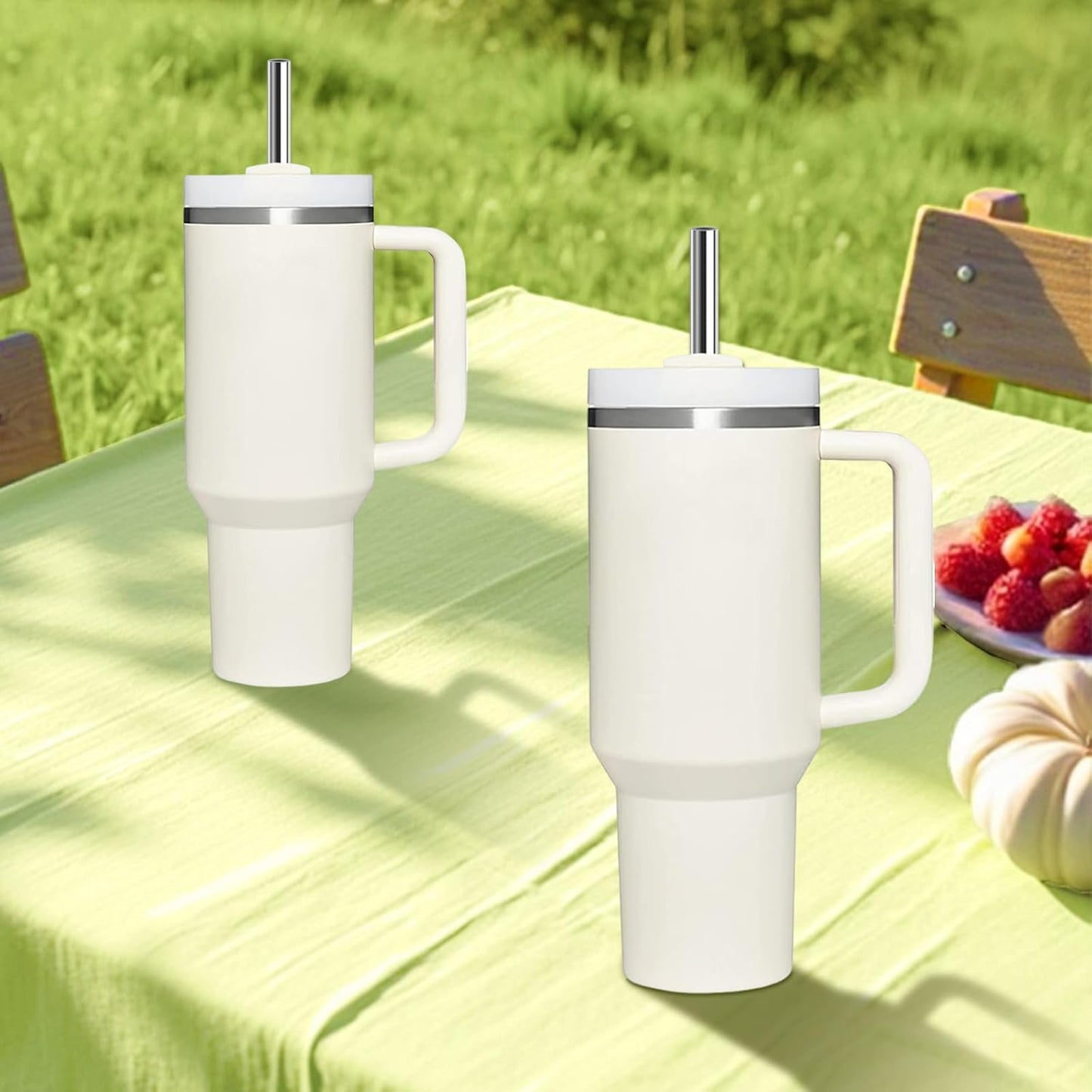 6 Pack Stainless Steel Straw Replacement 40 oz and 30ozfor Stanley Tumbler，6 Straight Reusable Straws with 2 Cleaning Brush Compatible with Stanley 40oz Stanley Cup Tumbler