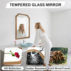 Wood Bathroom Mirror for Wall, 36 x 24 Inch Large Decorative Wall Mirror - Image 5