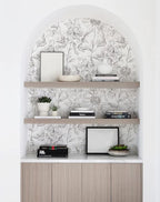JiffDiff Black and White Floral Wallpaper 17.3" x 394" Peonies Removable Peel - Image 7