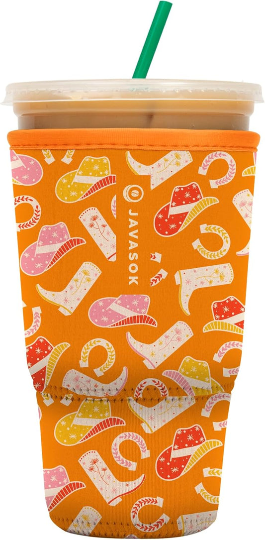 Sok It JavaSok Iced Coffee & Cold Soda Insulated Neoprene Cup Sleeve (Cowgirl Couture, XLarge: 38-42oz)