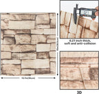 20PCS 3D Wall Panels Peel and Stick Foam, Self-Adhesive Decorative 3D Brick - Image 3