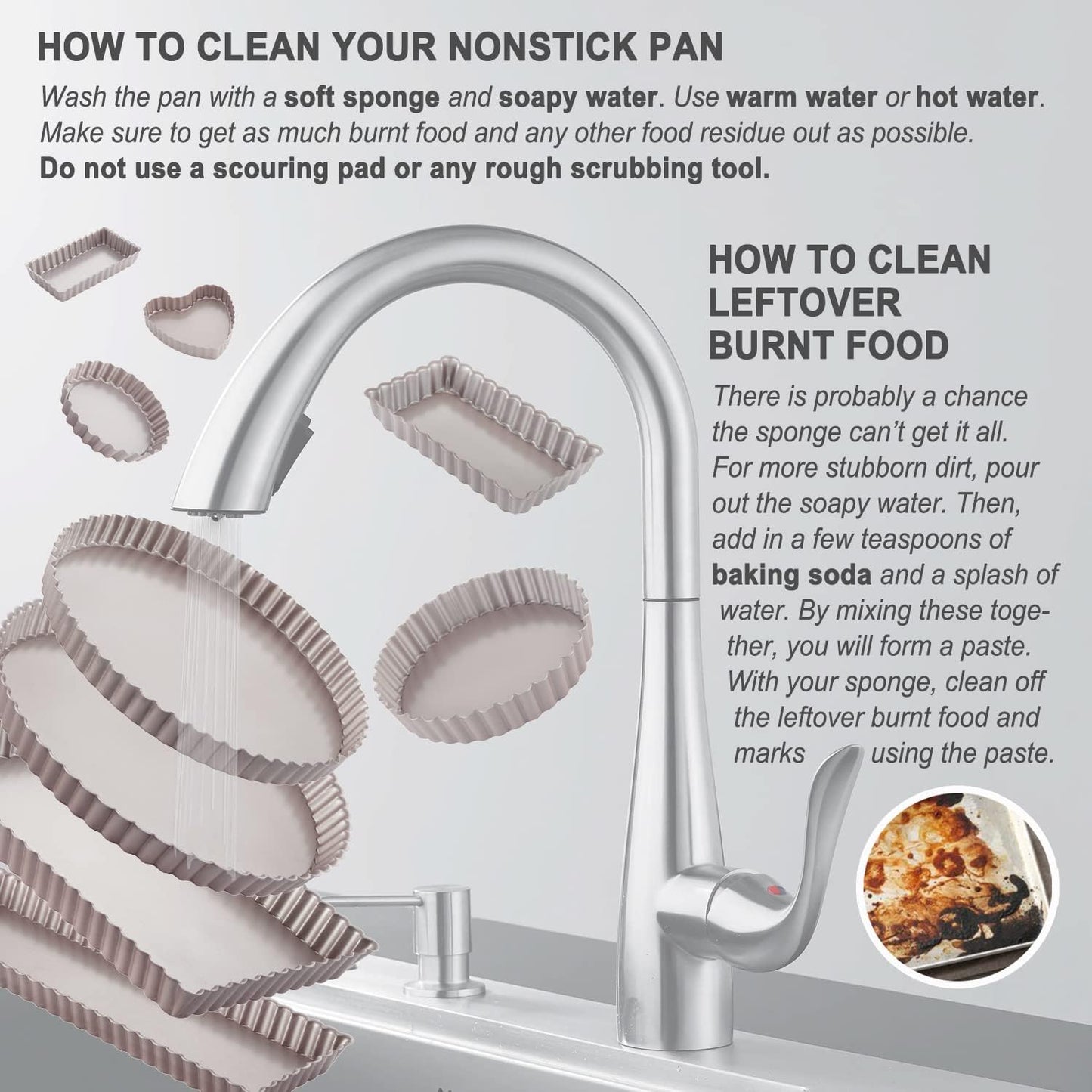 CHEFMADE Tart Pan, 7 Inch Non-Stick Quice Pan with Removable Loose Bottom for Oven Bake(Champagne Gold)