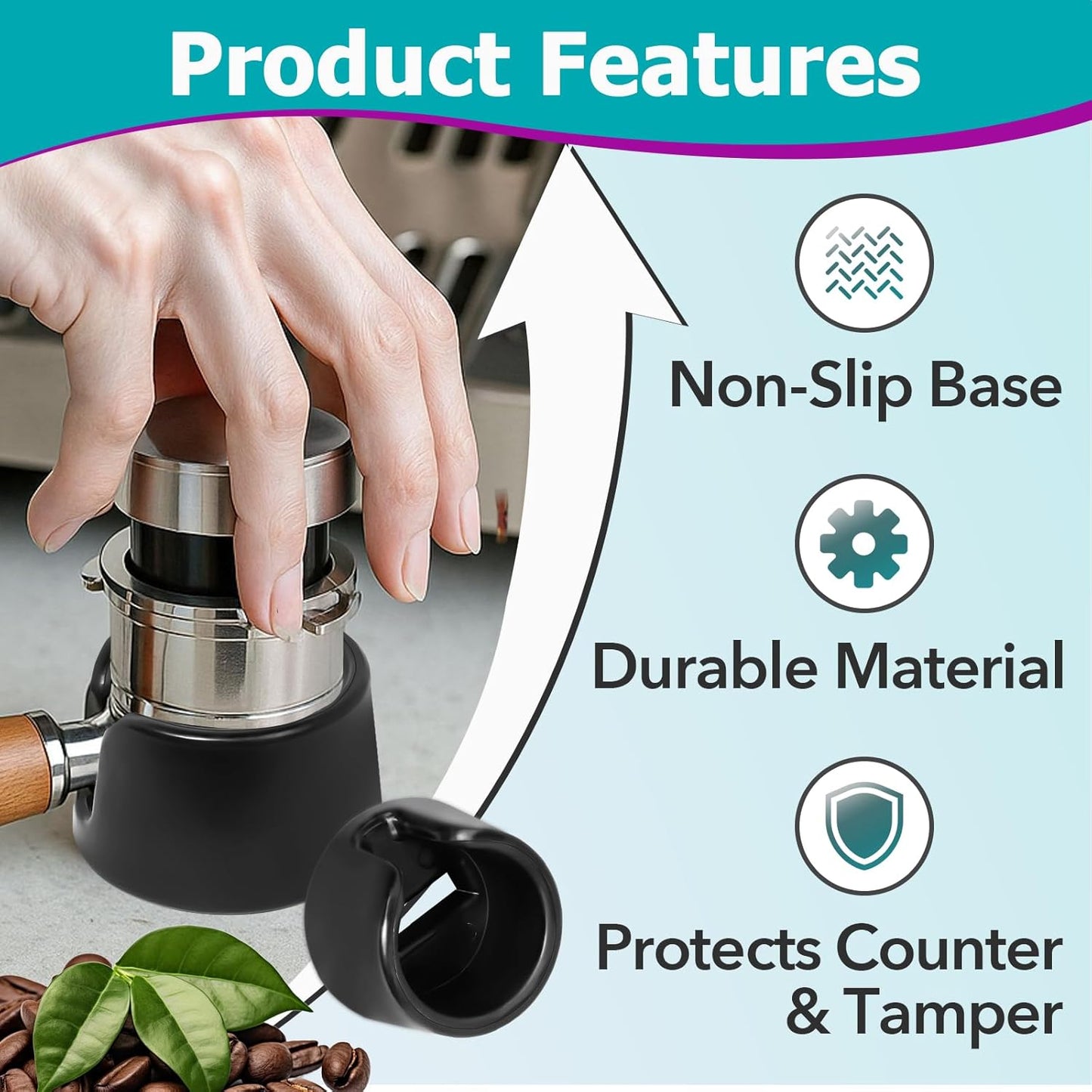 Coffee Tamper Base for Ninja Espresso ES601, Compatible with Handheld Portafilters Espresso, Protect the Countertop, Press Evenly, Tamper Tools for Ninja Espresso Coffee Machines