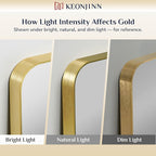 Keonjinn Gold Bathroom Mirrors for Over Sink, 24” x 30” Rounded Rectangle - Image 8