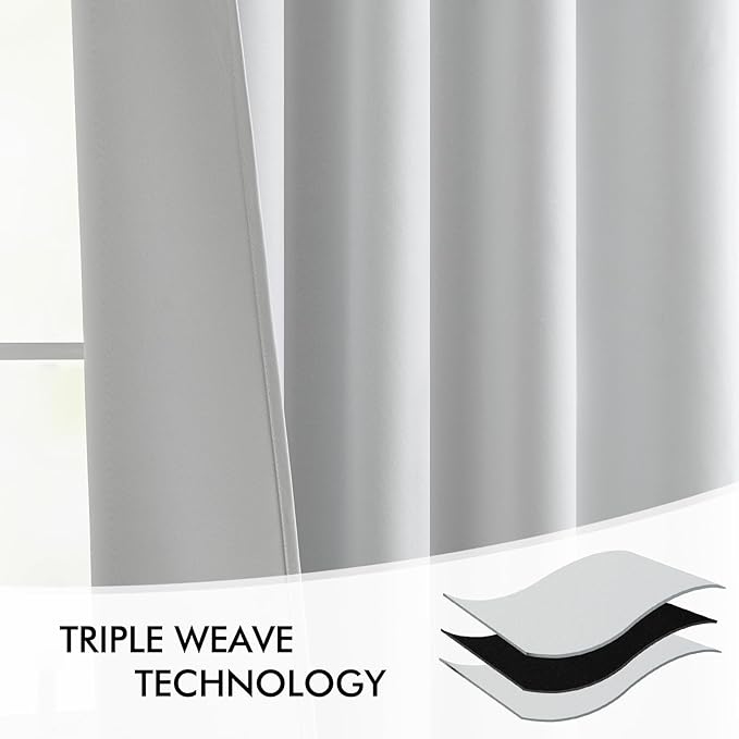 MIULEE Back Tab Light Blocking Curtains 96 Inch Long 2 Panels Set - Image 7