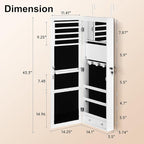 Mirror Jewelry Cabinet, Wall/Door Mounted Jewelry Armoire - Image 5