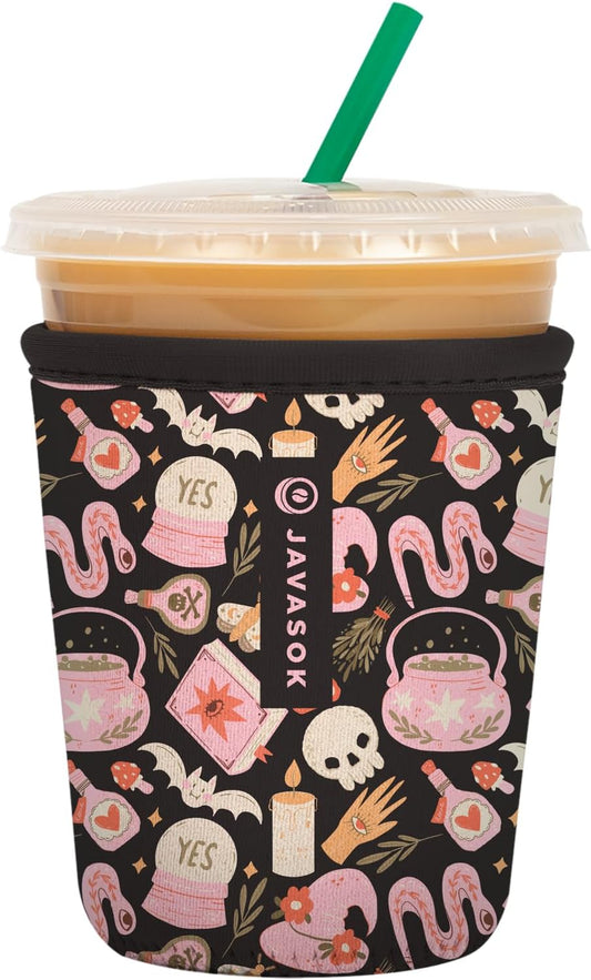 Sok It JavaSok Iced Coffee & Cold Soda Insulated Neoprene Cup Sleeve (Spellbound, Small: 16-20oz)