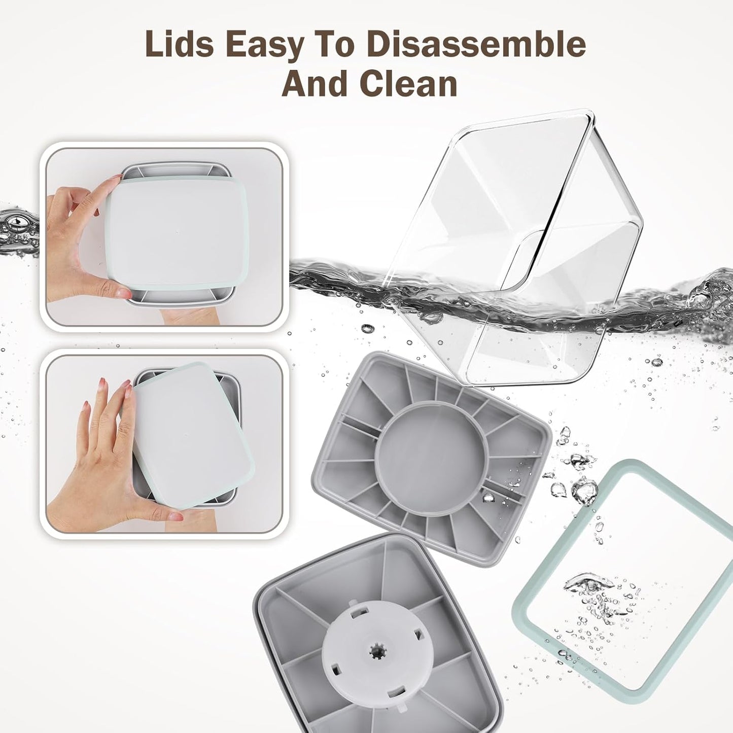 Pop Food Storage Containers Airtight Food Storage Containers Set with Lids Kitchen Pantry Organization and Storage, Stackable, BPA Free, 3 x 1.2Qt