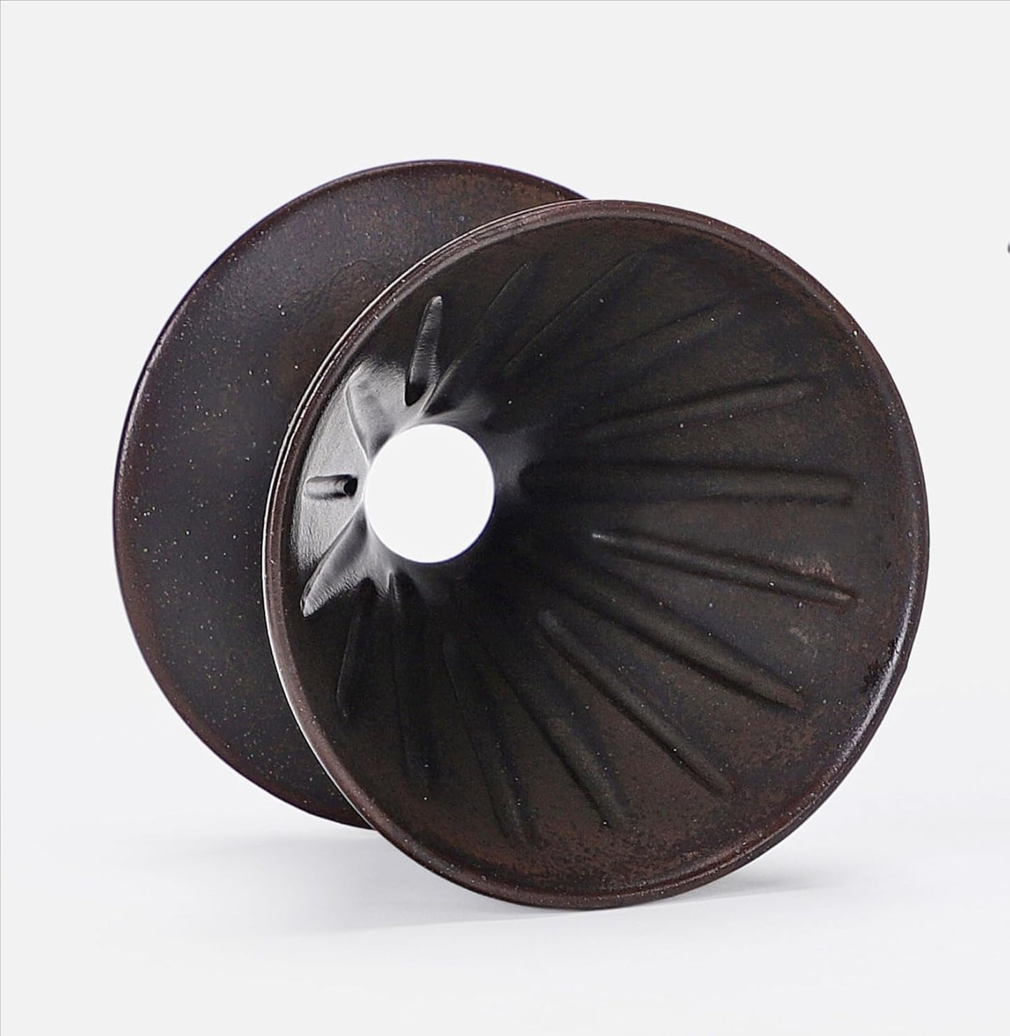 Ceramic Pour Over Coffee Maker, Retro Hand Drip Coffee Dripper, Portable Pourover Cone Filter Coffee Brewer for Camping, Travel, Office, Family, Single Serve, Antique Copper Brown