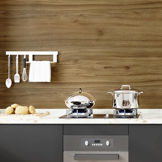 WESTICK Peel and Stick Countertops Waterproof Brown Wood Contact Paper - Image 5