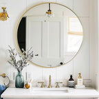 Gold Round Mirror 16 inch, Round Bathroom Mirror, Wall Mirrors - Image 5