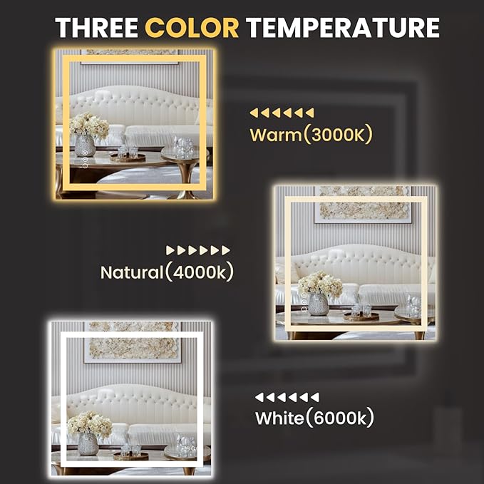LOAAO 28"x30" LED Bathroom Mirror - Image 5